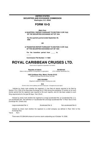 Vorschaubild Royal Caribbean Group 10-Q Quartalsbericht  