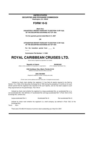 Vorschaubild Royal Caribbean Group 10-Q Quartalsbericht  