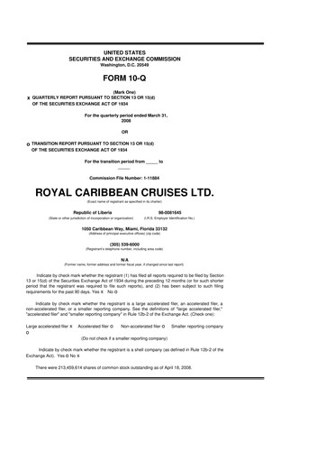 Vorschaubild Royal Caribbean Group 10-Q Quartalsbericht  