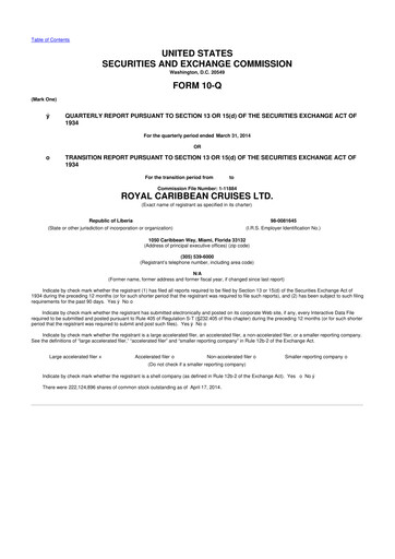 Thumbnail Royal Caribbean Group 10-Q Quarterly Report FY2014 