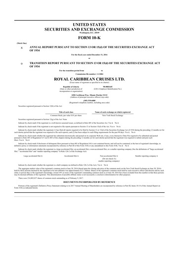 Thumbnail Royal Caribbean Group 10-K Annual Report 2016