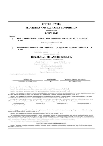 Thumbnail Royal Caribbean Group 10-K Annual Report 2019