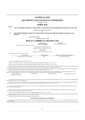 Thumbnail Royal Caribbean Group 10-K Annual Report 2022