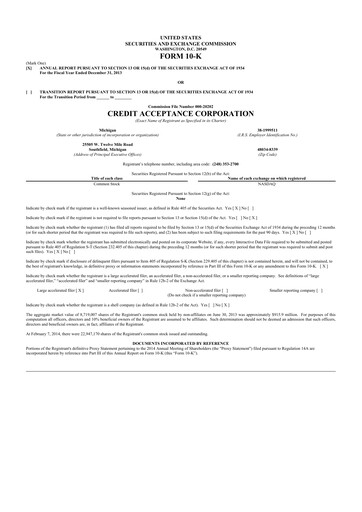 Thumbnail Credit Acceptance
 10-K Annual Report 2013