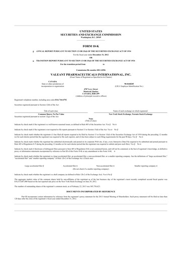 Thumbnail Bausch Health
 10-K Annual Report 2012