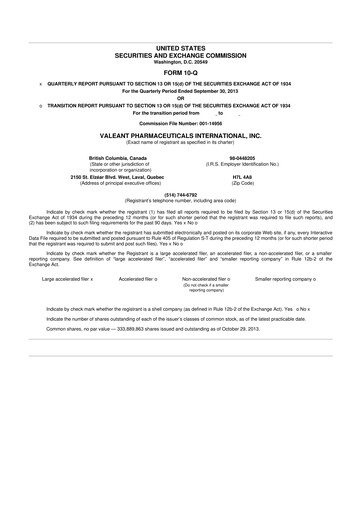 Thumbnail Bausch Health
 10-Q Quarterly Report FY2013 