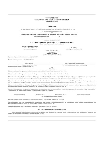 Thumbnail Bausch Health
 10-K Annual Report 2013