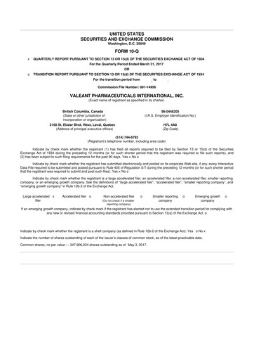 Thumbnail Bausch Health
 10-Q Quarterly Report FY2017 