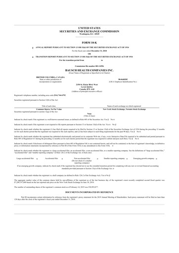 Thumbnail Bausch Health
 10-K Annual Report 2018