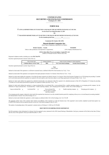 Thumbnail Bausch Health
 10-K Annual Report 2019