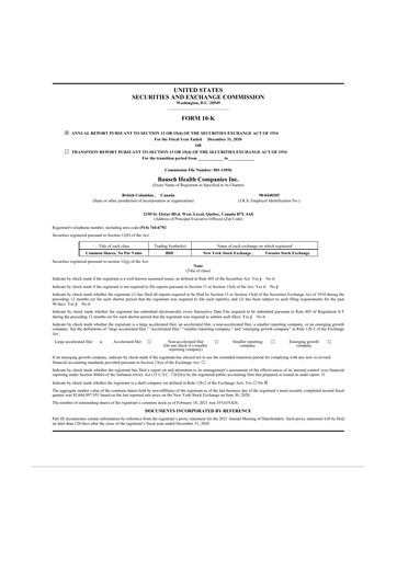 Thumbnail Bausch Health
 10-K Annual Report 2020