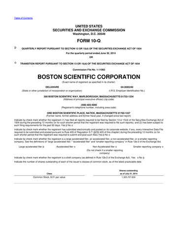 Thumbnail Boston Scientific 10-Q Quarterly Report FY2014 