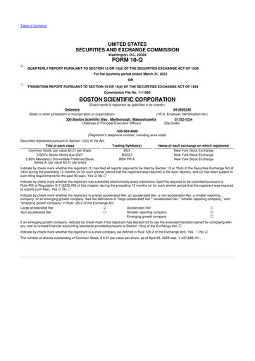 Thumbnail Boston Scientific 10-Q Quarterly Report FY2023 