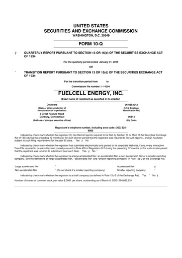 Vorschaubild FuelCell Energy
 10-Q Quartalsbericht 2015 