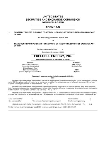 Vorschaubild FuelCell Energy
 10-Q Quartalsbericht 2015 