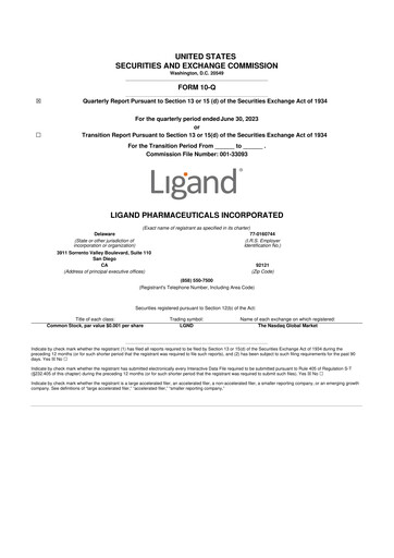 Miniature Ligand Pharmaceuticals 10-Q Rapport trimestriel 2023 