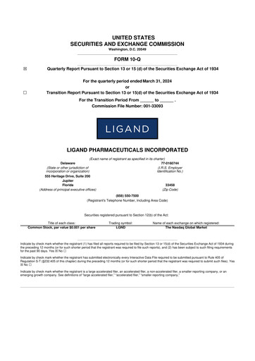 Miniature Ligand Pharmaceuticals 10-Q Rapport trimestriel 2024 