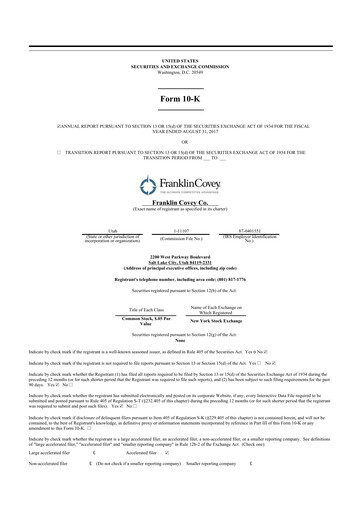 Thumbnail Franklin Covey 10-K Annual Report 2017