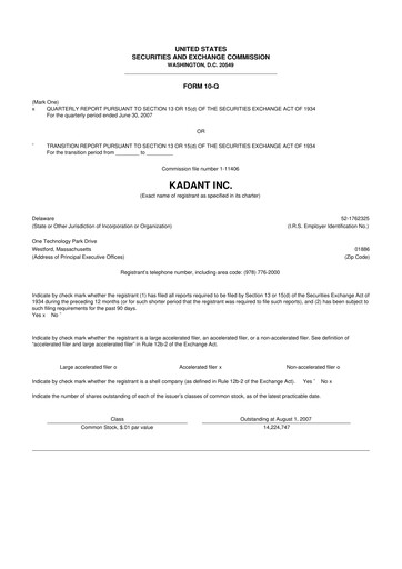 Thumbnail Kadant 10-Q Quarterly Report FY 