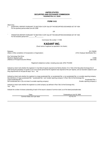 Thumbnail Kadant 10-Q Quarterly Report FY 
