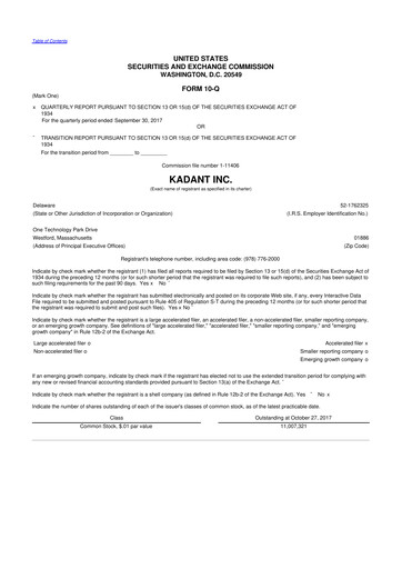 Thumbnail Kadant 10-Q Quarterly Report FY2017 