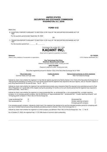 Thumbnail Kadant 10-Q Quarterly Report FY2023 