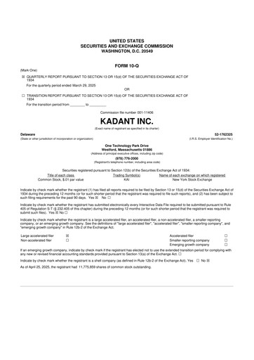 Thumbnail Kadant 10-Q Quarterly Report FY2025 