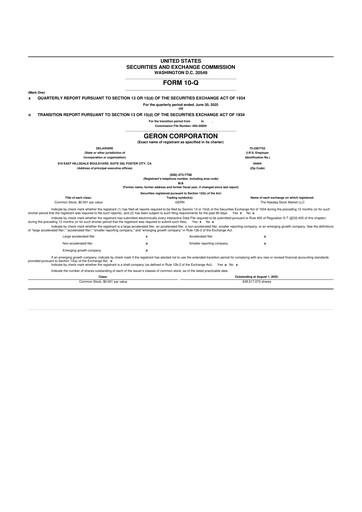 Thumbnail Geron 10-Q Quarterly Report FY2025 