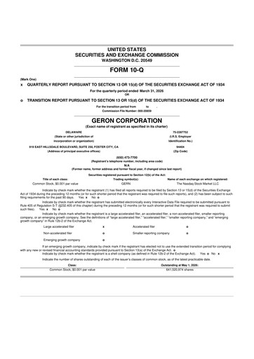 Thumbnail Geron 10-Q Quarterly Report FY 