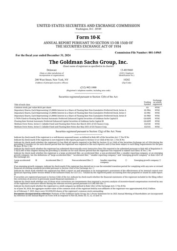 Thumbnail Goldman Sachs 10-K Annual Report 2024