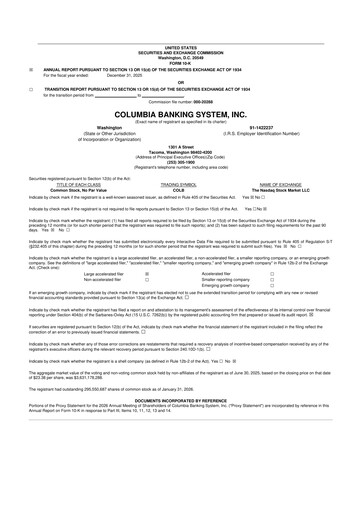 Thumbnail Columbia Banking System 10-K Annual Report 2025