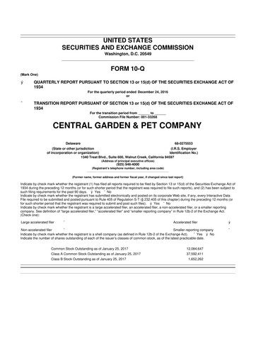 Miniature Central Garden & Pet 10-Q Rapport trimestriel 2017 