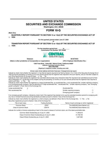 Miniature Central Garden & Pet 10-Q Rapport trimestriel 2020 