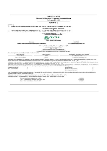 Miniature Central Garden & Pet 10-Q Rapport trimestriel 2021 