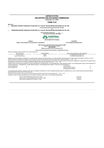 Miniature Central Garden & Pet 10-Q Rapport trimestriel 2024 