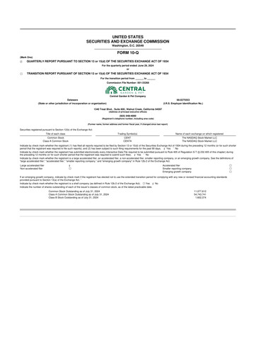 Miniature Central Garden & Pet 10-Q Rapport trimestriel 2024 