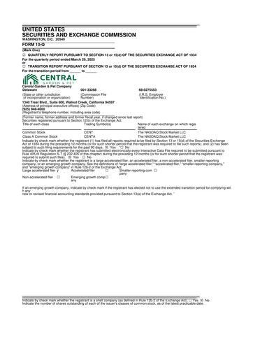 Miniature Central Garden & Pet 10-Q Rapport trimestriel 2025 