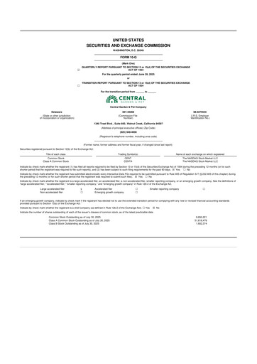 Miniature Central Garden & Pet 10-Q Rapport trimestriel 2025 