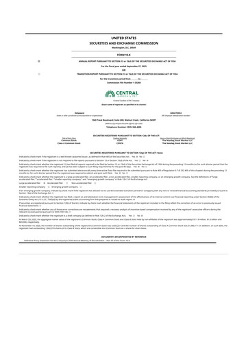 Miniature Central Garden & Pet 10-K Rapport annuel 2025