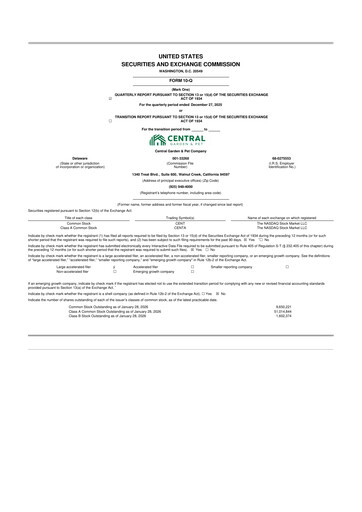 Miniature Central Garden & Pet 10-Q Rapport trimestriel 2026 