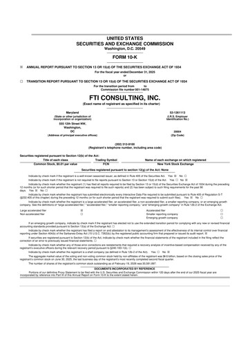 Thumbnail FTI Consulting 10-K Annual Report 2025