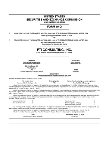 Thumbnail FTI Consulting 10-Q Quarterly Report FY2026 