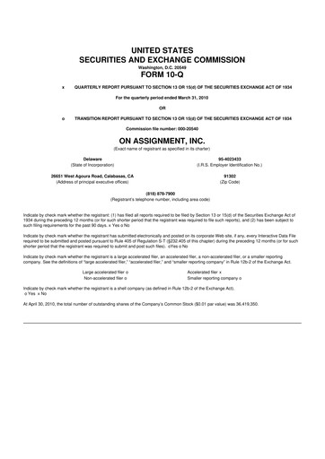 Thumbnail ASGN 10-Q Quarterly Report FY 