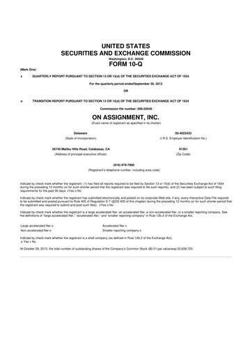 Thumbnail ASGN 10-Q Quarterly Report FY2013 