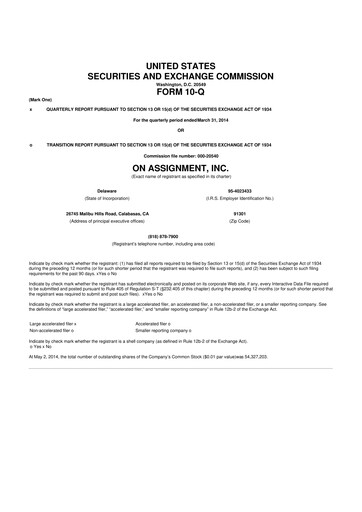 Thumbnail ASGN 10-Q Quarterly Report FY2014 