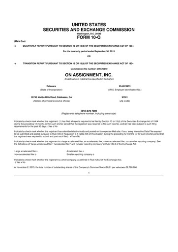Thumbnail ASGN 10-Q Quarterly Report FY2015 