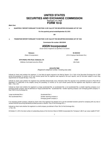 Thumbnail ASGN 10-Q Quarterly Report FY2018 