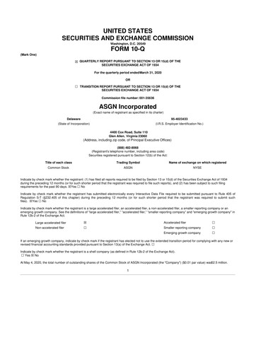 Thumbnail ASGN 10-Q Quarterly Report FY2020 