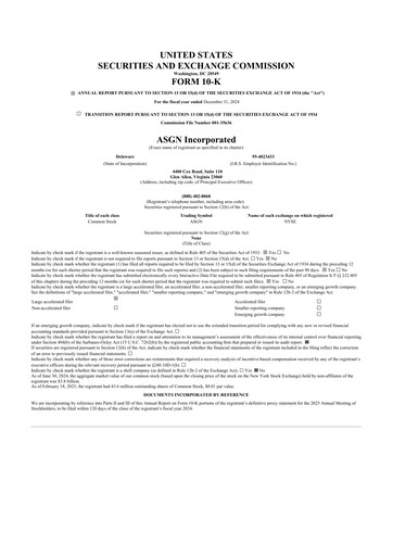 Thumbnail ASGN 10-K Annual Report 2024