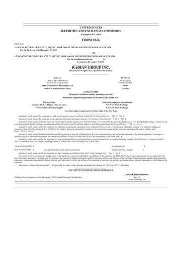 Thumbnail Radian Group
 10-K Annual Report 2012